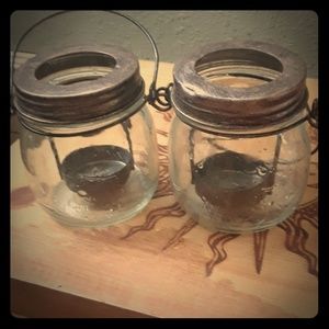 A set of mason jar tea lights